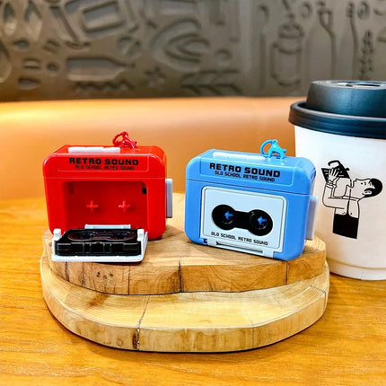Retro Mini Recorder Player Keyring New Style Funny Record Players Keychain Suprise Gift Supplies Car Keychain