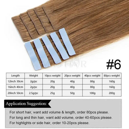 MRS HAIR Invisible Tape Hair Extensions Hand Tied Tape in Hair Extensions Human Hair Natural Adhesive Tape Extension 10pcs/pack