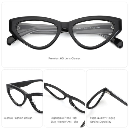 BLUEMOKY S Size Handmade Acetate Prescription Glasses For Women Cat Eye Myopia Optical Eyeglasses Progressive Myopia Eyewear