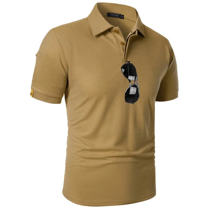 Summer Men's Short Sleeve Polo Shirt Sports Tennis T-Shirt Moisture-Wicking Shirts Breathable Button Streetwear Oversized T Shirt