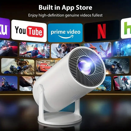 2026 Smart Projector, Full HD 1080P, Android 13, supports BT5.4 and WiFi6, suitable for outdoor home theater and holiday gifts