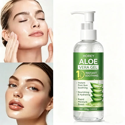 Natural Aloe Soothing Gel Instant Cooling After Sun Care Moisturizer Lightweight Non-Greasy Body Lotion for Dry Irritated Skin