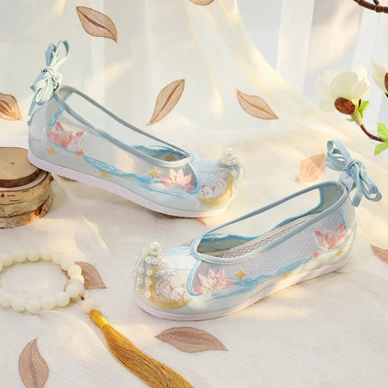 Chasing Moon Hot Sale Of The Season New Style Ming Dynasty Hanfu Shoes National Style Upturned Head Cotton Shoes Ancient Wedding