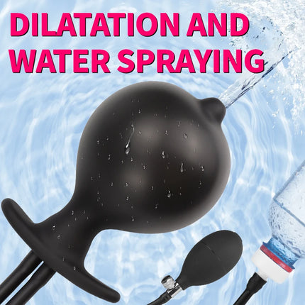Anal Dilator Water Spray Butt Plug 3 IN 1 Inflatable Anal Plug Prostate Massager Sex Toys for Women Men Enema Cleaner