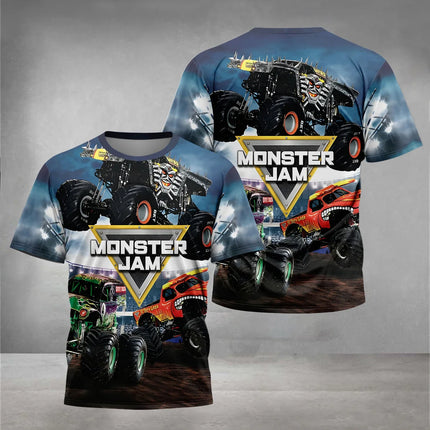 3D Print Cartoon Truck Monster Jam Baby Clothing 5 to 14 Years Male Outdoor Clothes for Children Boy Girl Child T-Shirt Top