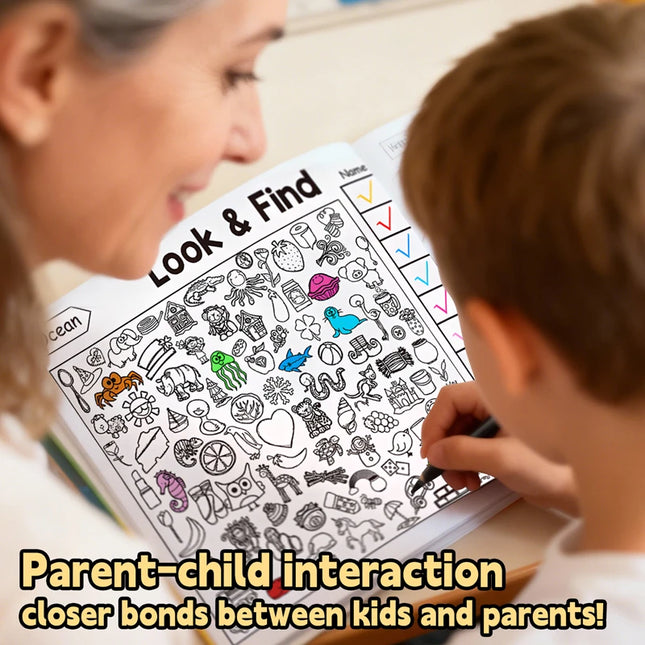 32 Page Children's Coloring Book Educational Puzzle Toy Family Interaction Look Find Paintings Color Montessori Doodle Book Toys