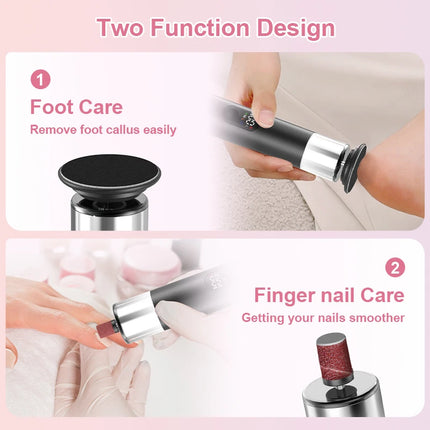 Electric Foot Grinder For Feet, 2-In-1 Foot File & Nail Polisher, Electric Callus Remover Pedicure File Unisex With Gift Box