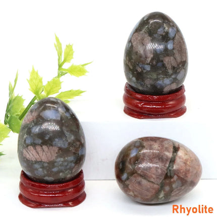 30x40mmNatural Crystal Stone Yoni Egg Polished Amethyst Quartz Healing Mineral Ball Kegel Exercise Massage Craft Home Decor Gift