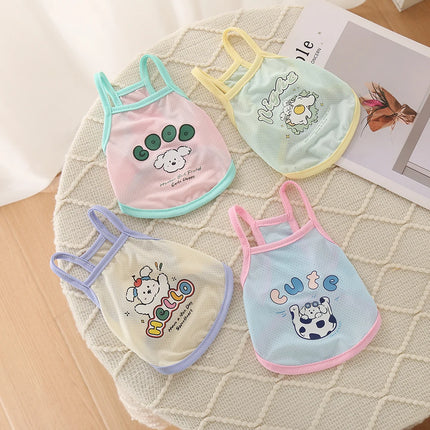 Cat and dog summer cool and breathable suspender pet ice silk cool clothes cool and cool feeling cat and dog clothes