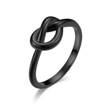 Stainless Steel Heart Knot Ring Wedding Band for Women Men Size 4-11