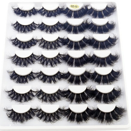 HBZGTLAD 14 Pairs Eyelashes 25mm Faux Mink Eyelashes Long Lasting Fluffy Mink Lashes Dramatic Volume lashes Extension Thick Long