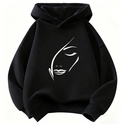 Gothic Vintage Women Face Y2k Children's Sweatshirt Hoody for Boys Girls Spring Casual Hoodies