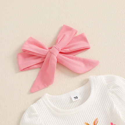 My First Easter Baby Girl Outfit Easter Bunny Shirt Romper Bell Bottoms Pants Newborn Easter Clothes