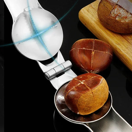 2025 Stainless Steel Chestnut Opener, Cross Shaped Chestnut, Household Multifunctional Peeling Tool, Chestnut Clip, Walnut Clip