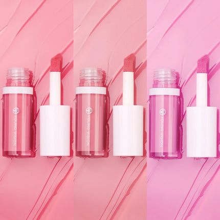 YOUNG VISION 3-Color Beauty Sponge + Liquid Blush Silky Velvet Pink Liquid Blush Natural and Easy to Blend Cosmetics