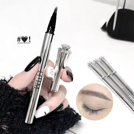 Waterproof Wild Eyebrow Pen 2/4 Separated Head Natural Brow Makeup Quick-Drying Creation of Ultra-Fine Lasting Liquid Eyebrow