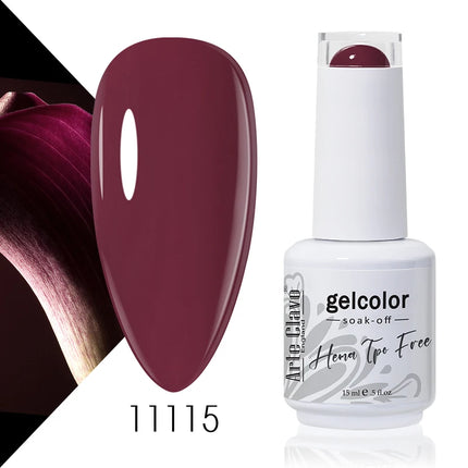 Arte Clavo Red Color Series Nail Polish UV Soak Off Varnish 15ml Manicure Nail Art Long-lasting Hema Tpo Free Gel Nail Polish