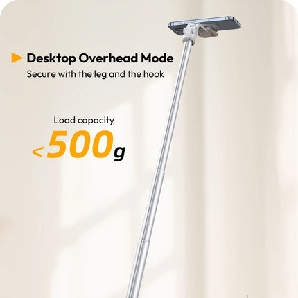 Ulanzi TT88 1.44M Overhead Selfie Stick Phone Tripod with Magnetic Clamp Wireless Remote Extension Tripod for LiveStreaming Vlog