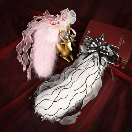 7 Colors Sexy Fox Tail Anal Plug With Lace For Women Men Butt Dilator Couples Tools Sex Toys Adult Game Erotic Bondage Product ﻿