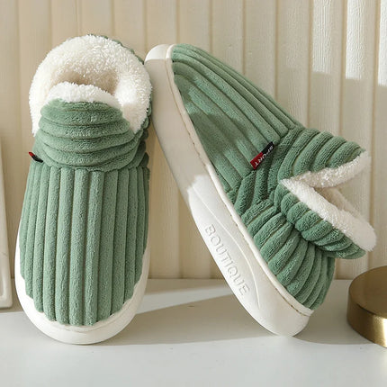 Shevalues Fashion Fur Slippers For Women Men Winter Warm ankles Cozy Furry Slides Home Indoor Soft Sole Plush Slides Cotton Shoe
