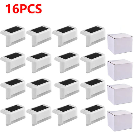 Warm White LED Solar Step Lamp Path Stair Outdoor Garden Lights Waterproof Balcony Light Decoration for Patio Stair Fence Light