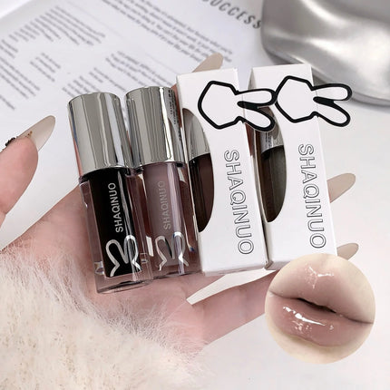 NEW Water Glazed Mirror Lip Gloss Makeup Crystal Nude Jelly Moisturizing Lip Glaze Long Lasting Black Liquid Lipstick Cosmetics