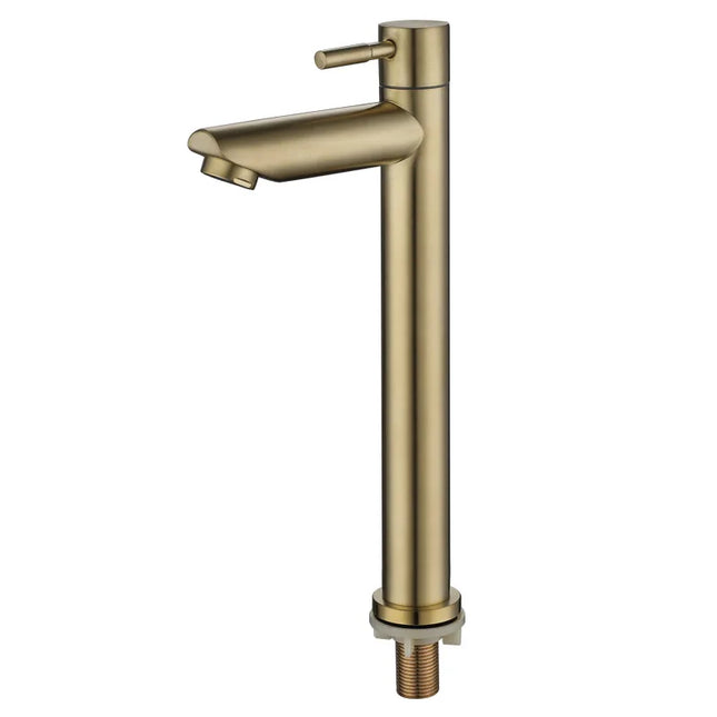 SUS 304 Stainless Steel Bathroom Basin Tap Bathroom Faucet GOLD Pillar Basin Tap Torneira Banheiro Vintage Brushed Gold Faucet