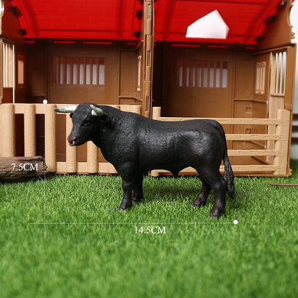 Simulation Texas Longhorn Bulls Musk OX Yak Cow Farm Animals Buffalo Calf Bull Model Figures  Home Decor Educational Toys