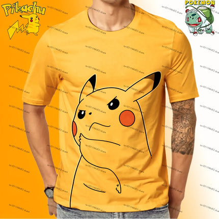 New Men's Pokemon Print T-Shirts Short Sleeve Unisex Y2k T-shirt Summer Streetwear Harajuku Style Oversize Couple Outfit 110-6XL