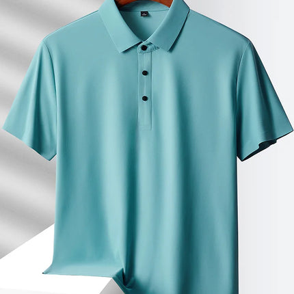 Selected popular nylon fabric, dad's summer clothing, middle-aged men's short sleeved T-shirt, summer ice silk quick drying, mid