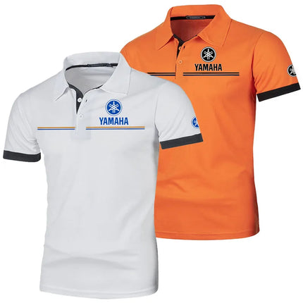 Yamaha Men's Polo Shirt Short Sleeve T-Shirt Casual Fashionable Patchwork Breathable and Comfortable Polo Shirt for Men Summer