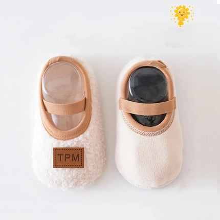 Autumn Winter Children Slippers Toddler Plush Floor Socks Boy Girl Soft Sole Anti-slip Walking Shoes Indoor Home Kids Shoes