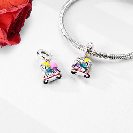 925 Sterling Silver Motorcycle Sports Car Bicycle Charms Pendents Fit Qikaola Original Bracelets Fine DIY Birthday Jewelry Gifts