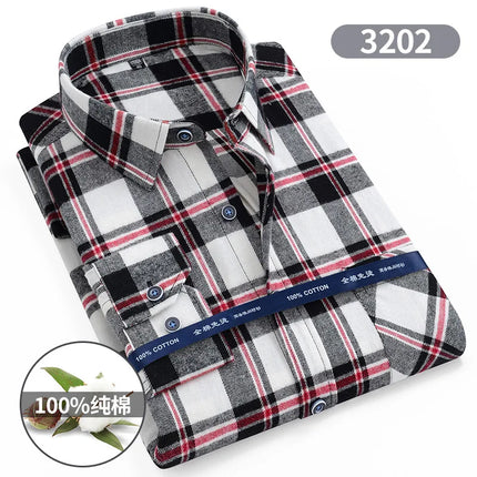 11XL Fits 160 KG Men's Flannel Shirts Long Sleeve Big and Tall 100 Cotton Men's Plaid Flannel Shirts Long Sleeve with Pockets