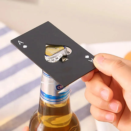10pcs Poker Card Bottle Opener Ace Of Spades Home Personalized Stainless Steel Credit Card Bottle Opener Card Portable Bar Tool