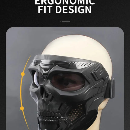 Cycling Colorful Goggles Motorcycle Skull Mask Riding Windproof Full Face Mask Paintball Game Tactical Protective Helmet Mask