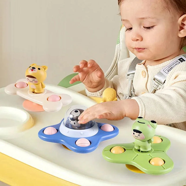 Baby Cartoon Sea Animal Spinners Toy Bath Toys Game for Kids ABS Suction Cup Spinning Top Hand Fidget Gyro Stress Reliever