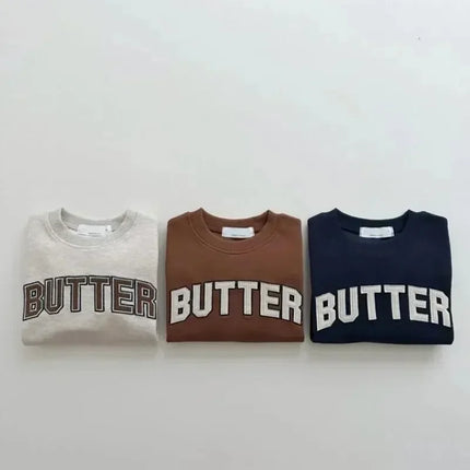 2024 Autumn New Infant Long Sleeve Pullover Baby Letter Print Top Clothes Children Casual Sweatshirt Toddler Boy Girl Outerwears