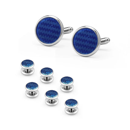 8PCS Classic Sea Shell Copper Mens Cuff Link Sleeve Studs Set Luxury French Style Cufflinks Party Wedding Suit Shirt Accessories
