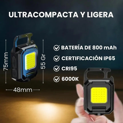 Bright COB Keychain Flashlight,Rechargeable Mini Work Light Magnetic Portable Pocket Lamp for Camping Fishing Hiking Emergency