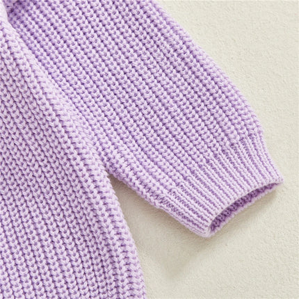 Kids Baby Girl Clothes Children Fall Winter Sweaters Long Sleeve Round Neck 3D Flower Knit Pullover Tops Toddler Chunky Knitwear