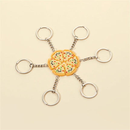 Cute Pizza Childhood Friendship Chain for Women Triangle Food Charms Necklace Best Friends Keychain BFF Jewelry Birthday Gifts