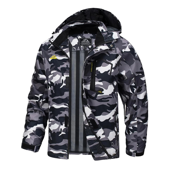 TACVASEN Spring Autumn Lightweight Jackets Mens Mesh Lined Waterproof Rain Jacket Outdoor Fishing Hiking Jacket Male Windbreaker