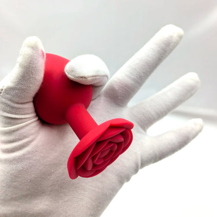 Rose Silicone Anal Plug,Beginner To Expert,3 Size Red And Black Butt Plug,G-Point Massage,sexual wellness,adult pleasure,sex toy
