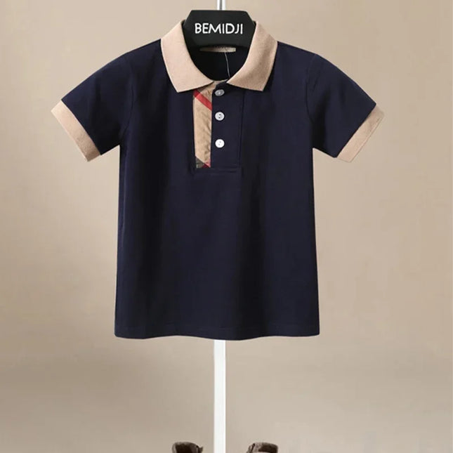 Boys Short-sleeved T-shirt Striped New Summer Children's POLO Shirt Cotton Tops for Kids Toddler Outfits Baby Clothing 1-15years