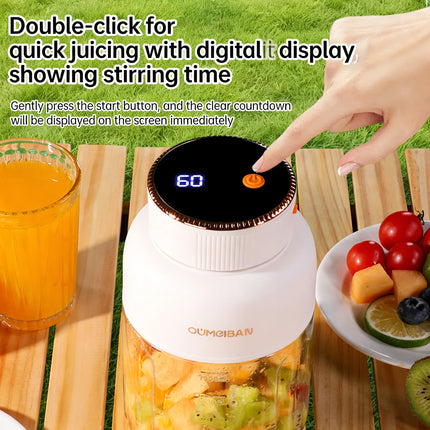 Home Portable Juicer 1400ML, Fresh Fruit Mixer with 46 Blades, USB Rechargeable Multifunctional Ice Crusher Smoothie Blender