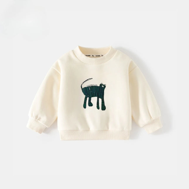 2025 Autumn New Children Sweatshirt Printed Cartoon Cute Fashion Baby Girl Boy Long Sleeve Tops Crewneck Hoodie Kids Clothing