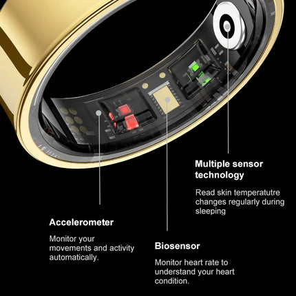 R09 Smart Ring Men Women with Charging Case, Skin Temperature Health and Sleep Monitor Multi Sport Mode For Xiaomi Samsung Phone