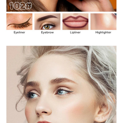 Beauty GlazedMulti-Function Beauty Glazed 4-in-1 Makeup Pen Waterproof Cosmetic Pencil for Eyeliner Brow Lip Highlighter