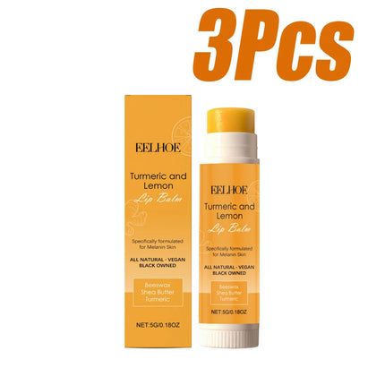 Turmeric Lemon Lip Balm Brightening Moisturizing Softens Lip Skin Protective Lip Care Cream for Dry Chapped Lips Daily Hydrating